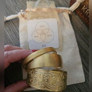 New Twisted Silver Gold Bangle Set x2 Bracelets - READ LISTING!!